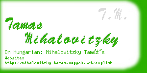 tamas mihalovitzky business card